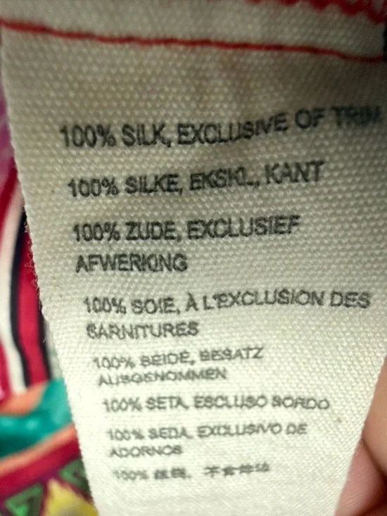 Johnny Was Kamelia Mixed Print V-Neck 100% Silk Blouse Size 2X - Picture 9 of 9